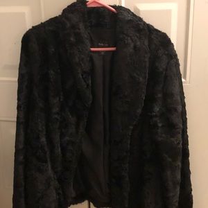 Black faux fur jacket